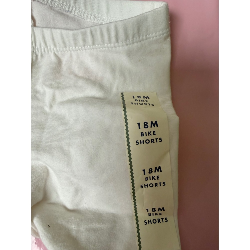 Cat Jack Toddler Girls White Bike Shorts Size 18M Cotton Blend - Picture 2 of 5